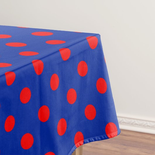 Rood op blauwe stippen patroonontwerp  tafelkleed