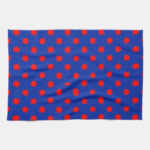Rood op blauwe stippen patroonontwerp  theedoek