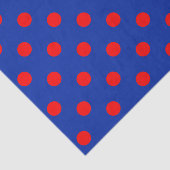 Rood op blauwe stippen patroonontwerp tissuepapier (Detail)