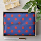Rood op blauwe stippen patroonontwerp tissuepapier (Geschenk)