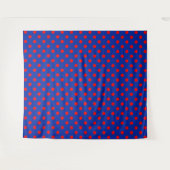 Rood op blauwe stippen patroonontwerp wandkleed (Voorkant (horizontaal))