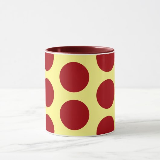 Rood op geel Polka Dot Art Mok Cup (Midden)