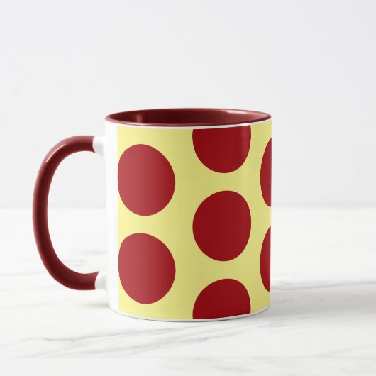 Rood op geel Polka Dot Art Mok Cup (Links)