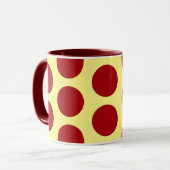Rood op geel Polka Dot Art Mok Cup (Voorkant links)
