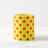 Rood Op Geel Stippen Patroon Ontwerp Mok (Midden)