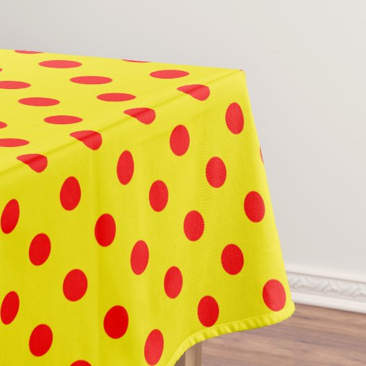 Rood op Geel Stippen Patroon Ontwerp Tafelkleed