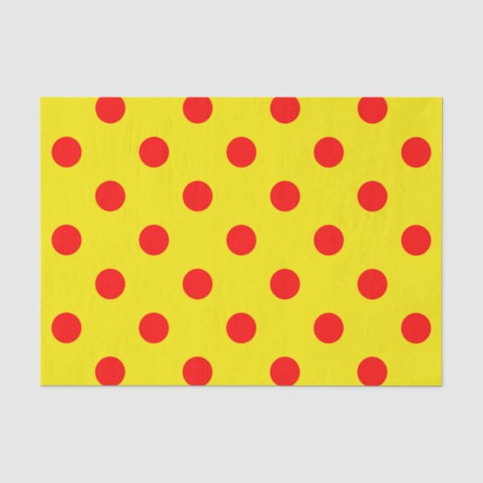 Rood Op Geel Stippen Patroon Ontwerp Tissuepapier (Voorkant)