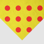 Rood Op Geel Stippen Patroon Ontwerp Tissuepapier (Detail)