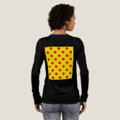 Rood op Geel Stippen Patroon Ontwerp Tri-Blend Shirt (Achterkant)