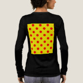 Rood op Geel Stippen Patroon Ontwerp Tri-Blend Shirt (Achterkant)
