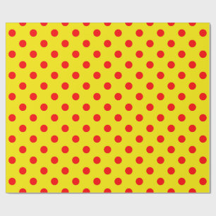 Rood op Geel Stippen Patroonontwerp Cadeaupapier