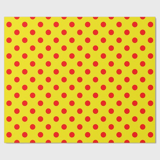 Rood op Geel Stippen Patroonontwerp Cadeaupapier (Vlak)