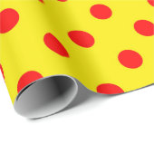 Rood op Geel Stippen Patroonontwerp Cadeaupapier (Rol Hoek)