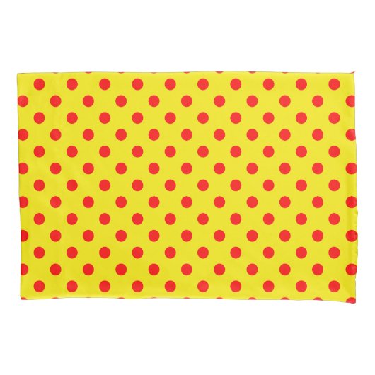 Rood Op Geel Stippen Patroonontwerp Kussensloop (Voorkant)