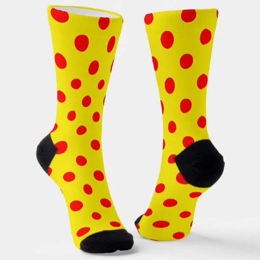 Rood op geel stippen patroonontwerp sokken