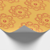Rood op gele Atom Symbolen Cadeaupapier (Hoek)