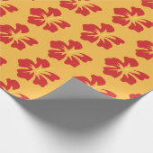 Rood op Gele Hibiscus Cadeaupapier (Hoek)