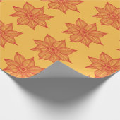 Rood op gele ketchy Flowers Cadeaupapier (Hoek)