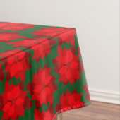 Rood op groene poinsettia florale feesttablet tafelkleed (Voorbeeld)