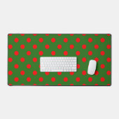 Rood op groene polka stippen patroonontwerp  bureaumat (Keyboard & Muis)