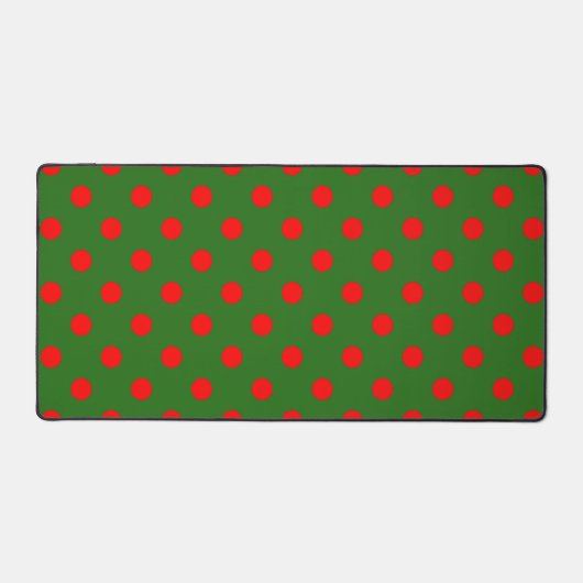 Rood op groene polka stippen patroonontwerp  bureaumat (Voorkant)