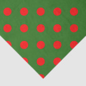Rood op groene polka stippen patroonontwerp tissuepapier (Detail)