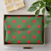 Rood op groene polka stippen patroonontwerp tissuepapier (Geschenk)