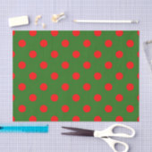 Rood op groene polka stippen patroonontwerp tissuepapier (Craft)