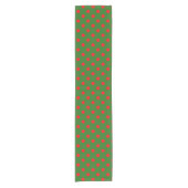 Rood op groene stippen patroonontwerp korte tafelloper (Voorkant)