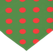 Rood op groene stippen patroonontwerp korte tafelloper (Hoek)