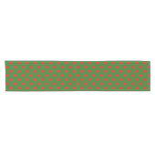 Rood op groene stippen patroonontwerp korte tafelloper (Horizontaal)