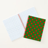 Rood op groene stippen patroonontwerp notitieboek (Binnen)