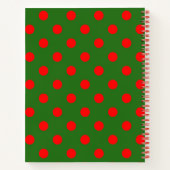 Rood op groene stippen patroonontwerp notitieboek (Achterkant)