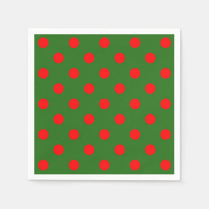 Rood op groene stippen Patroonontwerp Servet