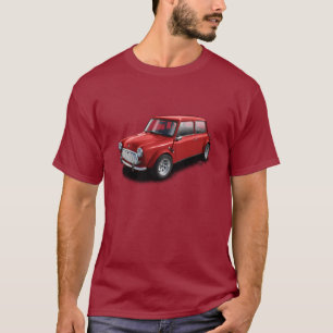 Rood op Klassic Mini Car T-Shirt