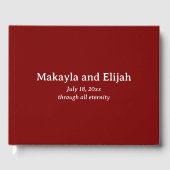 Rood op minimalistische bruiloft gastenboek (Voorkant)