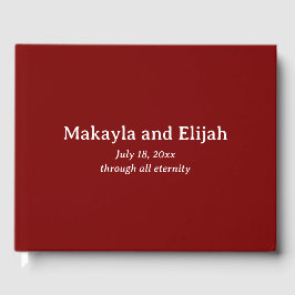 Rood op minimalistische bruiloft gastenboek