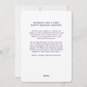 Rood op Navy Blue Simple Scallop Foto Lijst Feestdagenkaart (Achterkant)