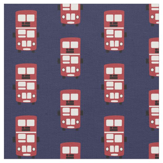 Rood op navy dubbeldekker bus stof (Close Up)