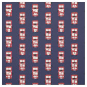 Rood op navy dubbeldekker bus stof (Swatch)