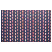Rood op navy dubbeldekker bus stof (Fat Quarter)