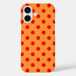Rood op Oranje stippen Patroonontwerp iPhone 16 Hoesje