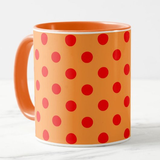 Rood op Oranje stippen Patroonontwerp Mok