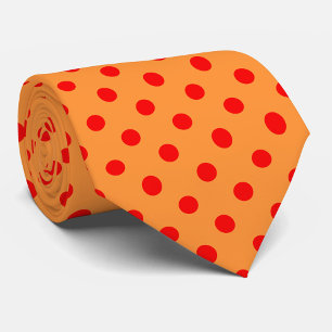 Rood op Oranje stippen Patroonontwerp Stropdas