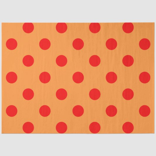 Rood op Oranje stippen Patroonontwerp Tissuepapier (Voorkant)