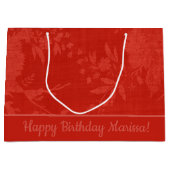  Rood op Rood Bloemenpatroon Groot Cadeauzakje (Voorkant)