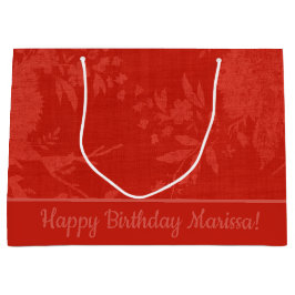  Rood op Rood Bloemenpatroon Groot Cadeauzakje