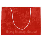  Rood op Rood Bloemenpatroon Groot Cadeauzakje (Achterkant)