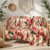 Rood op roze Hibiscus Bloemen Fleece Deken