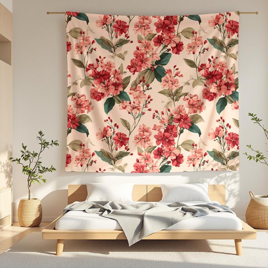 Rood op roze Hibiscus Bloemen Fleece Deken